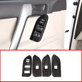 

4pcsBlack Wood grain ABS For Toyota Land Cruiser Prado FJ150 150 2014-2018 Car Window Lift Button Frame Trim for Left Hand Drive