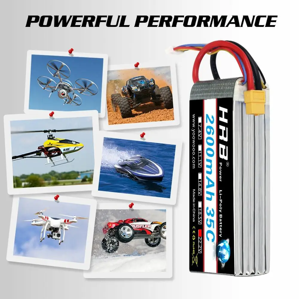 Литий полимерный аккумулятор HRB 3S 14 8 в 22 2 3600 мАч разъем RC Lipo 60C EC5 для