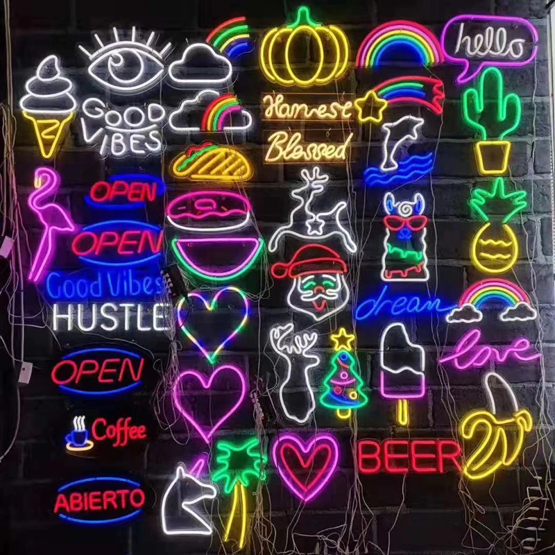 36 Kinds LED Neon Wall Signs for Christmas Decoration Light Home Room Art Decor Bar Lights USB Powered Lamp | Лампы и освещение