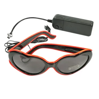 

New Creative Fashion Men And Women Adult Heart-shaped EL Light Glasses Party Dance LED Light Glasses Halloween Costumes Mask