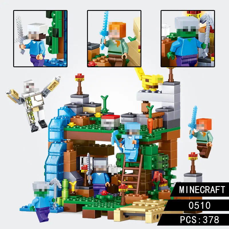 

my world 4 in 1 for legoing Friends Minecrafteds Building Blocks Village and Garden Educational Figures DIY Brick Toys Gifts Kid
