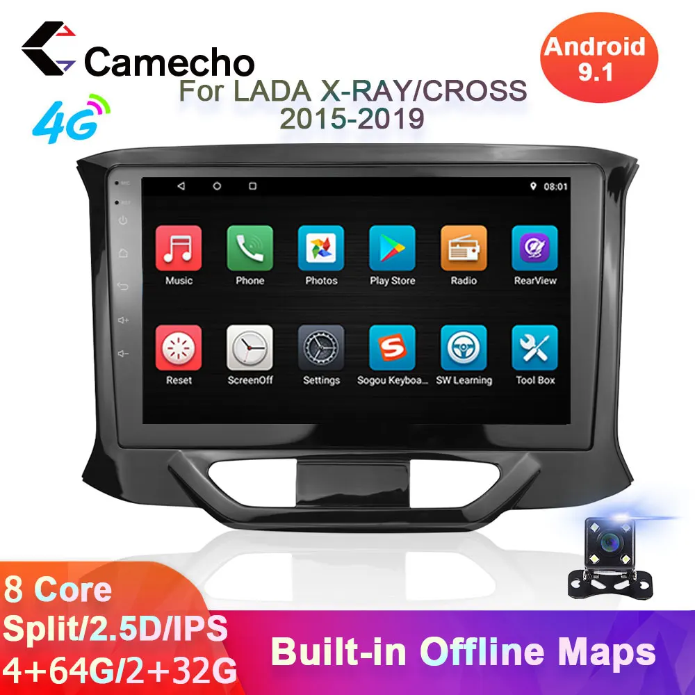 Автомагнитола Camecho 2 Din Android 9 1 IPS Раздельный экран мультимедийный видеоплеер с GPS din