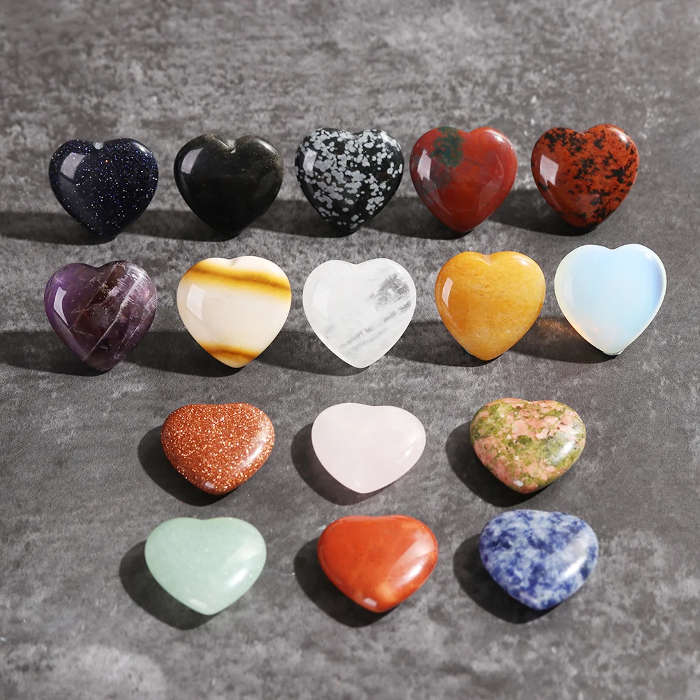 

New Reiki Minerals Heart Shape Crystal Natural Quartz Chakra Healing Stone Gemstone Pendant DIY Gift Home Decor Handmade Jewelry