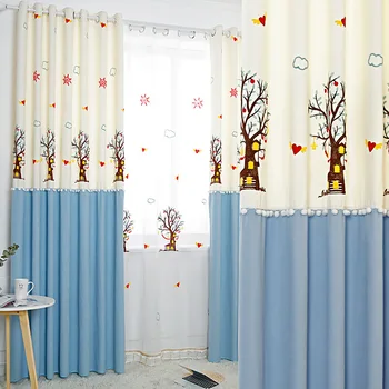

New Nordic Ins Wind Stitching Curtain Shading Fabric Curtain Product Custom Floor Window Float Window Manufacturer Direct Sales
