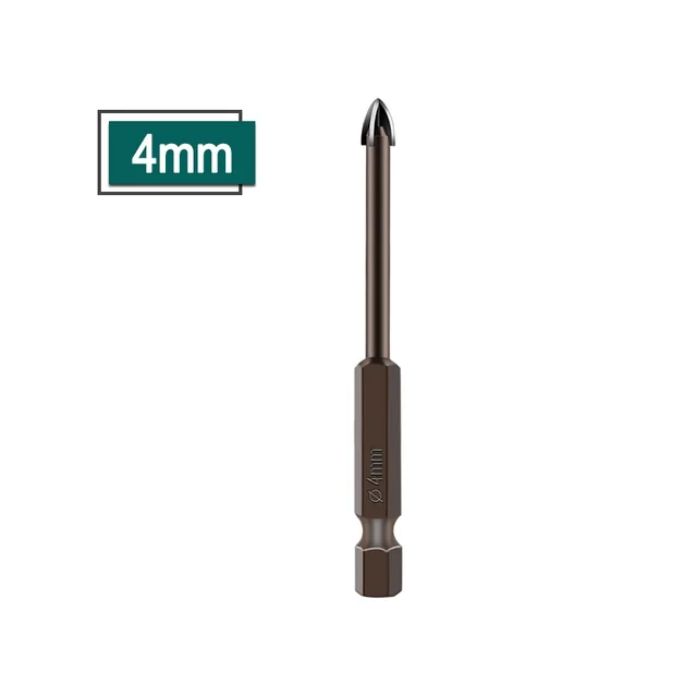 Cross Hex Tile Bits Glass Ceramic Concrete Hole Opener Alloy Triangle Drill Size 3mm 4mm 5mm 6mm 7mm 8mm 10mm 12mm 4mm