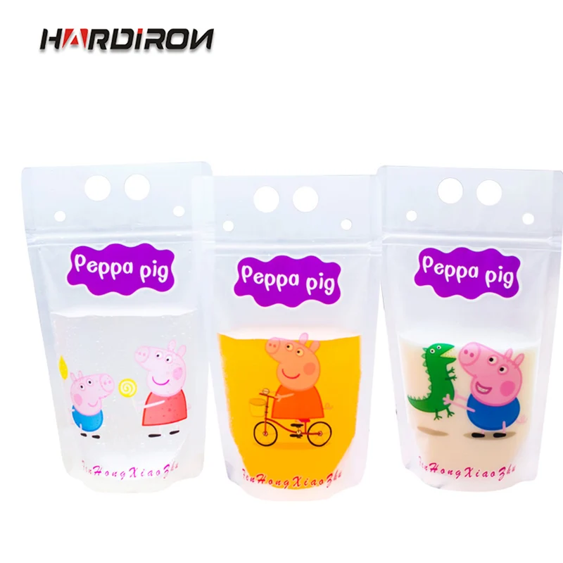 

HARDIRON Stand-up Plastic Juice Packaging Pouch Milk Coffee Beverage Packet Disposable Ziplock Bags