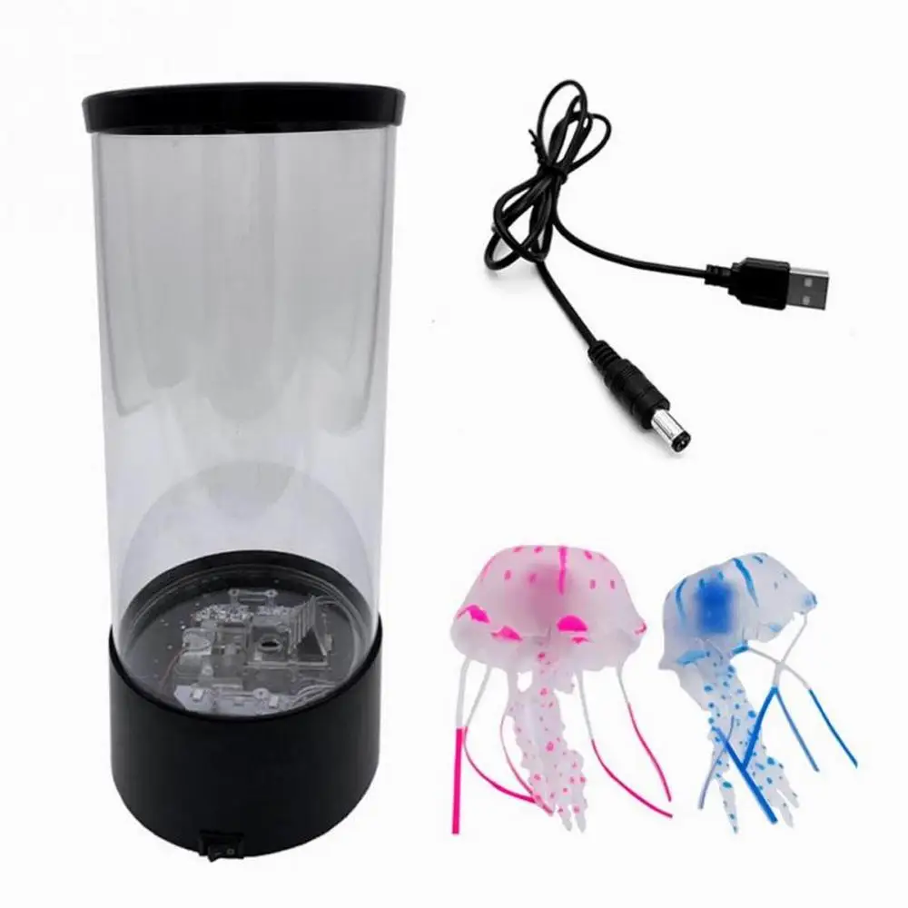 

USB Style Lava Lamp Jellyfish Aquarium Tank Night Light Led Lamp Sensory Autism Fish Colored Home Table Decoration