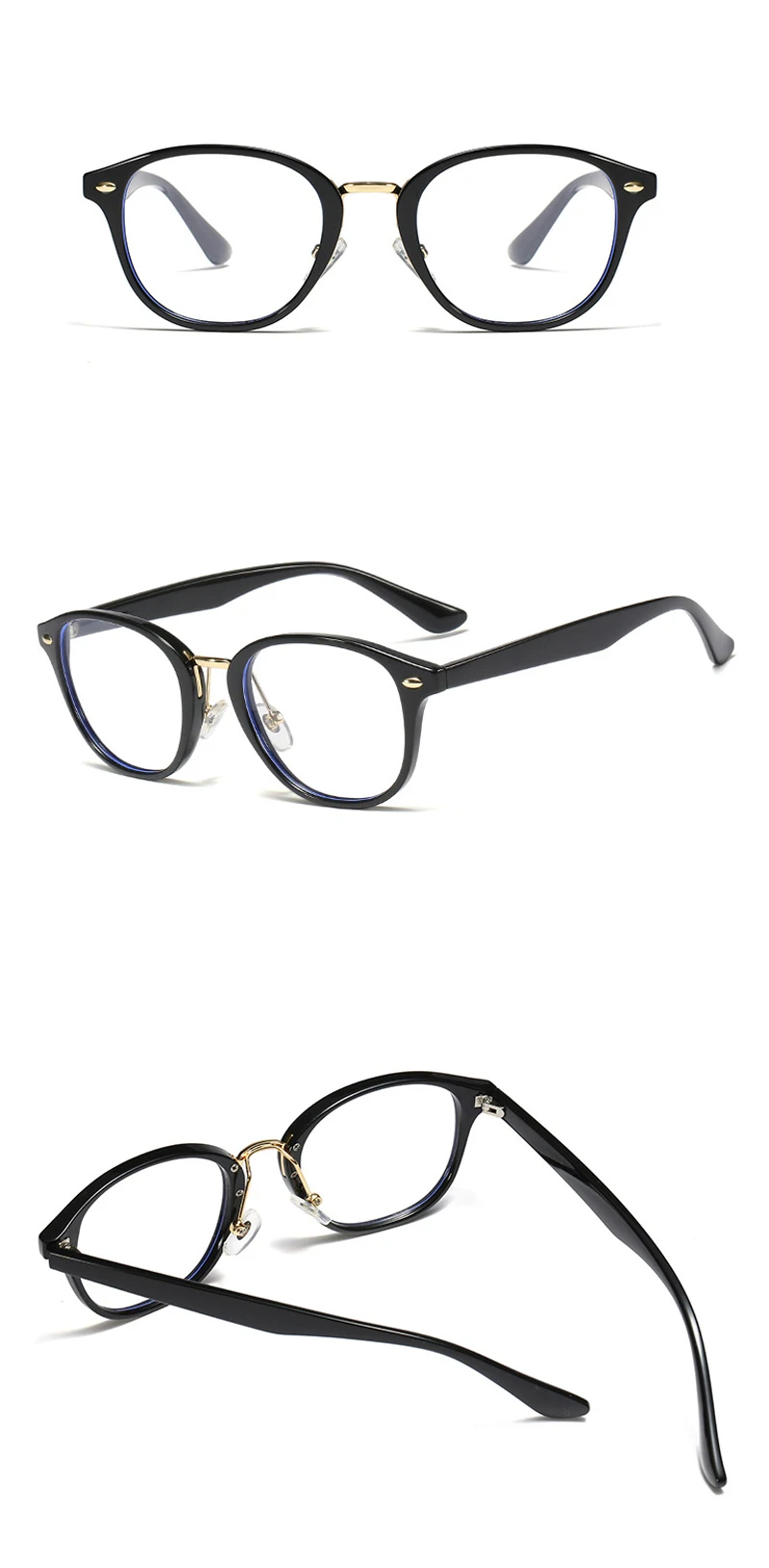 Kachawoo анти синий светильник очки круглая оправа женские черные леопардовые tr90 компьютерные очки для мужчин заклепки ретро стиль