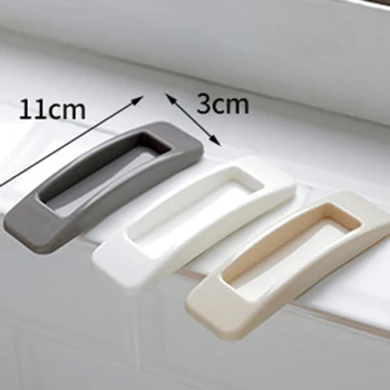 2pcsset Self adhesive Plastic Sliding Door Pull Utility Window Handle Cupboard Cabinet Kitchen Drawer Knobs