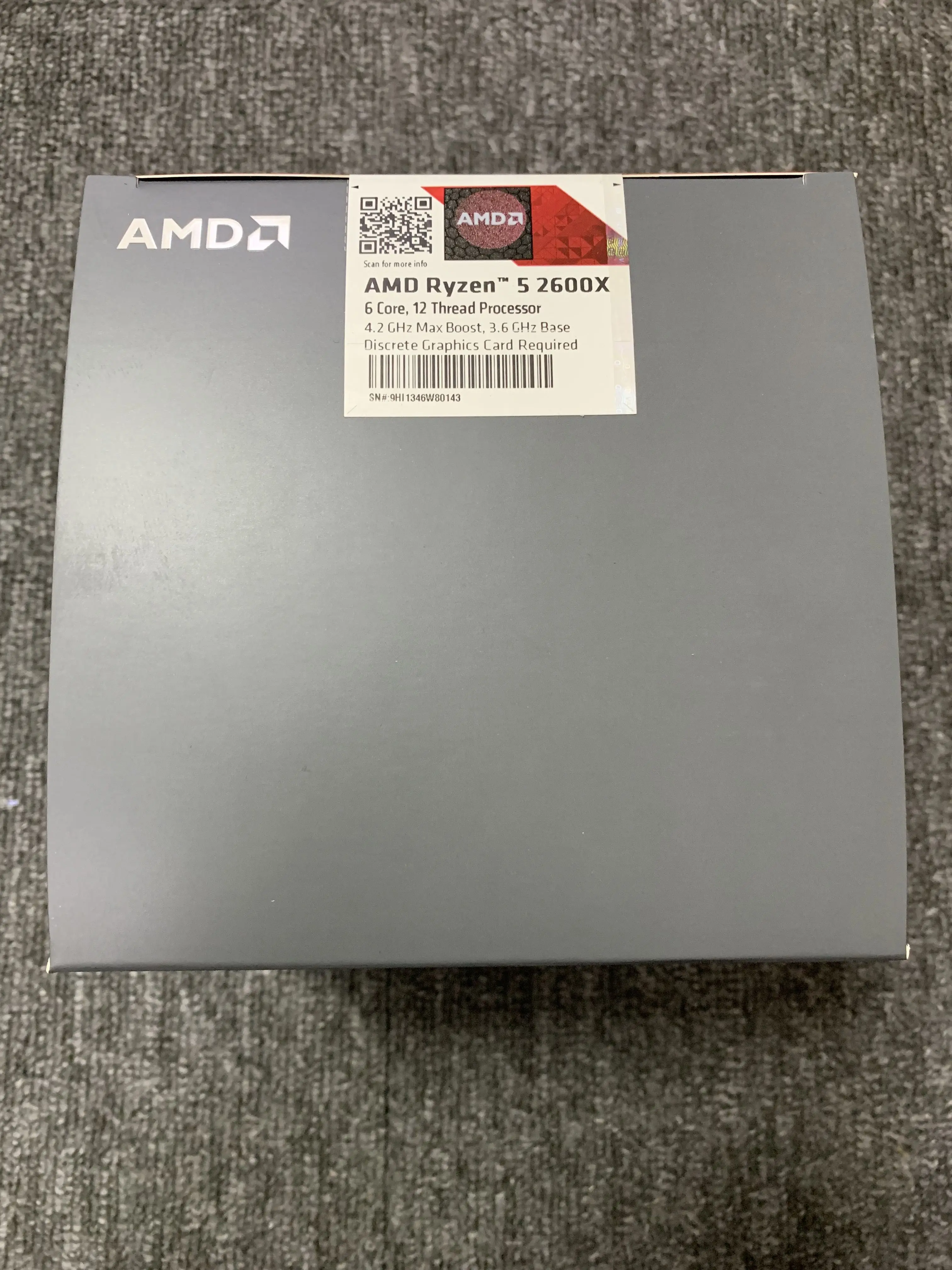 Новый процессор AMD Ryzen5 2600X R5 2600X3 6 GHz шестиядерный с двенадцатью потоками 95W YD260XBCM6IAF