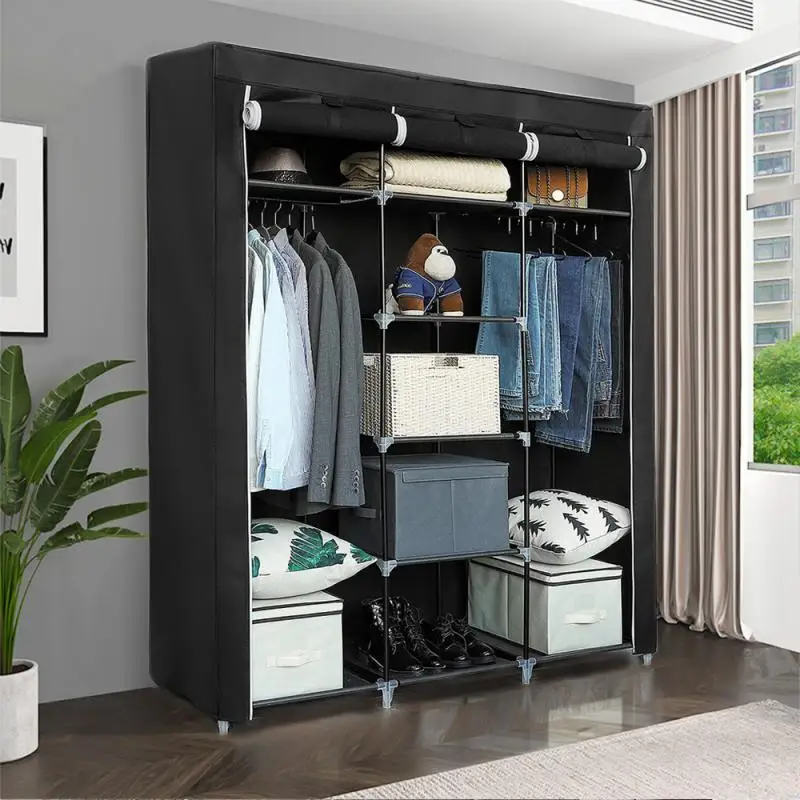 Bedroom Multipurpose Non-woven Cloth Wardrobe Folding Clothes Storage Cabinet Dust-proof Moisture-proof Closet Home Furniture Bedroom Multipurpose Non-woven Cloth Wardrobe Folding Clothes Storage Cabinet Dust-proof Moisture-proof Closet Home Furniture