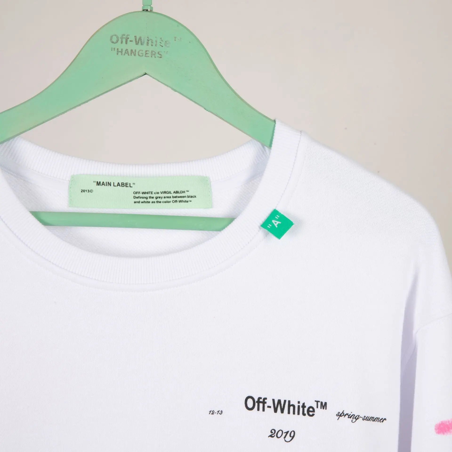 OFF-WHITE OW Весна и лето 99 лет краска пара мужская хлопковая толстовка с круглым вырезом