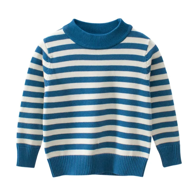 

Boys Girls Casual Sweaters Pullover Knitted Long Sleeve Striped Kids Autumn Winter Tops Sweaters Clothes