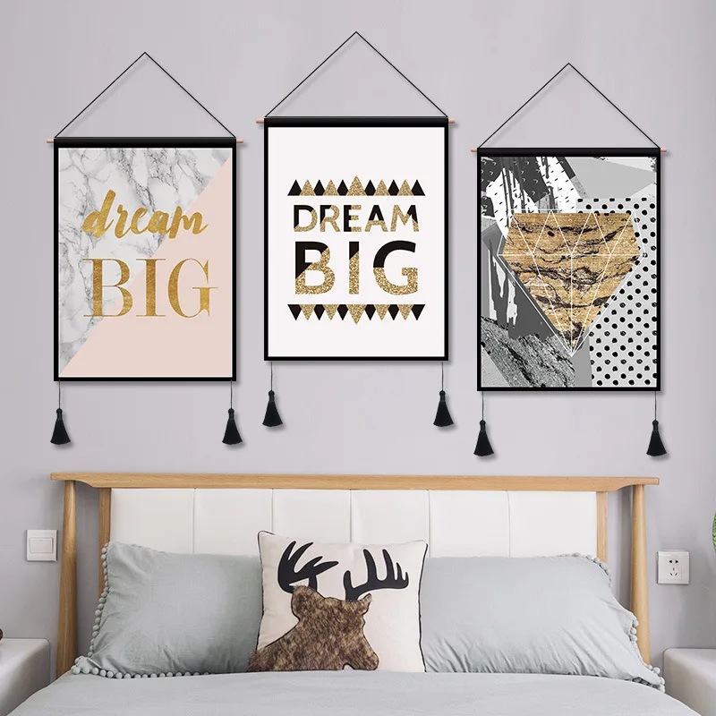 

Nordic Marble Hanging Cloth Home Decor Tapestry Wall Hanging Curtains New Tassels Wall Hanging Retro Abstract Background Cloth