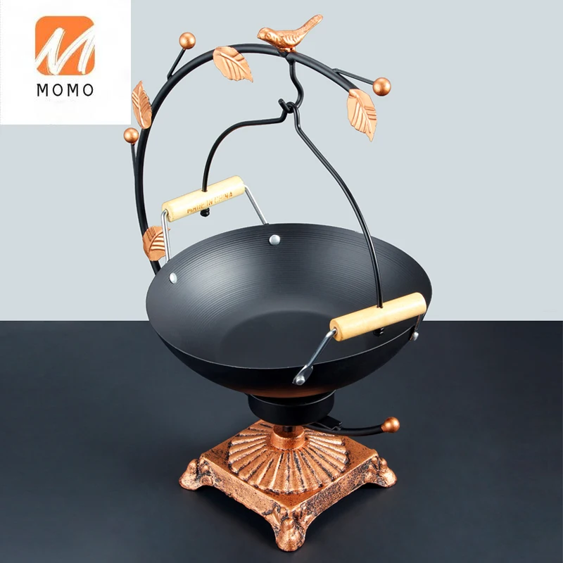 Creative Tableware Special Dish Iron Stewed Pot Set Restaurant Hotel Hanging Pot Commercial Solid Alcohol Heating Furnace