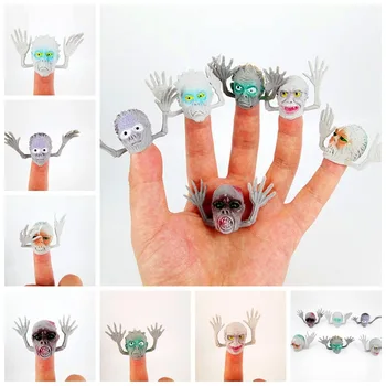 

Environmental protection PVC gray ghost finger puppet storytelling Mini finger set toy can be installed with twisted egg toys