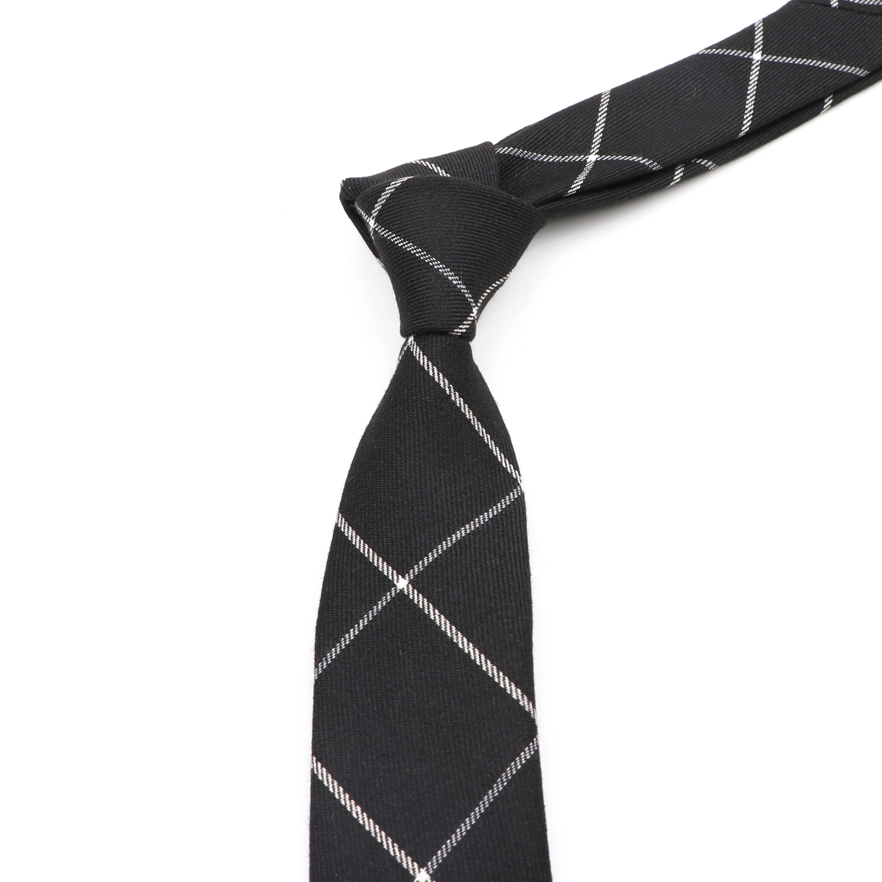Neck Tie Mens Classic Cotton Neck Tie 6CM Skinny Plaid Solid Color Striped Narrow Business Shirt Accessories