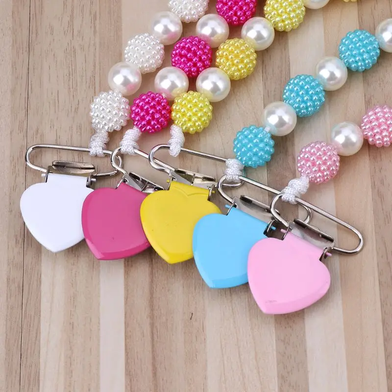 Hand Made Pearls Princess Baby Pacifier/ Nipples /Dummy /Chupeta Pacifier Clips U50F