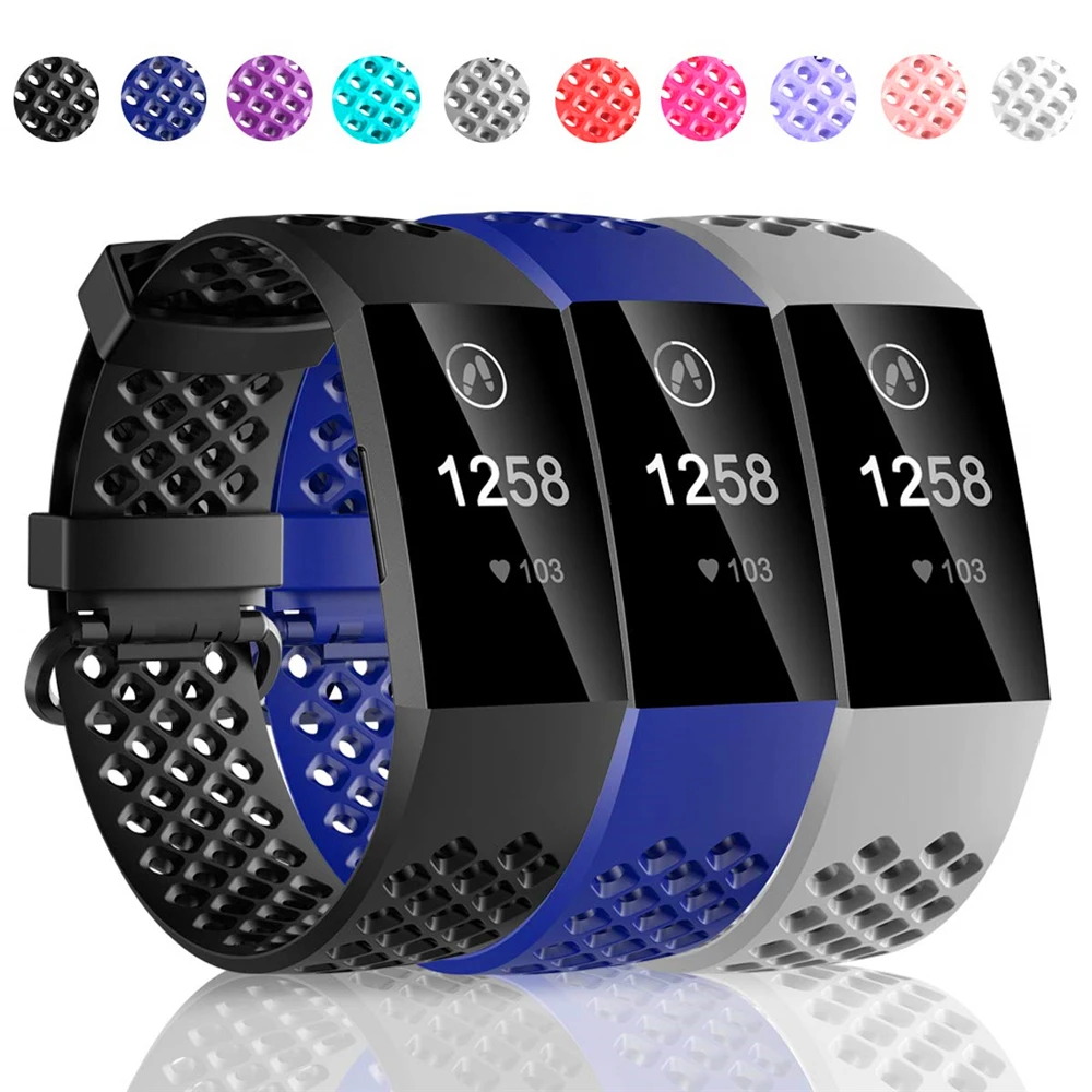 Ремешок Coolaxy для Fitbit Charge 3/ 3SE мягкий силиконовый водонепроницаемый сменный