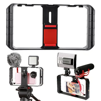 

Universal Phone Shooting Bracket Smartphone Video Rig 3 Hot Shoe Mounts Filmmaking Case Stabilizer Frame Stand