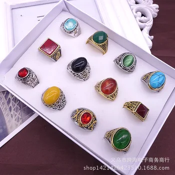 

36 Pcs/lot men punk style fashion alloy ring lot wholesale jewelry ring set