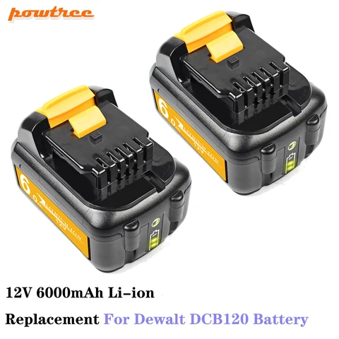 12V 6000mAh Li-ion For DEWALT DCB120 DCB127 DCB121 DCB120 DCB127 DCB121 DCB100 DCB101 DCB119 Battery