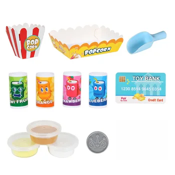 

Children's Simulated Vending Machine Puzzle Drinks Popcorn Machine Popper Toy Pretend Toy Set With Sound and Light