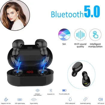 

Ottwn Mini TWS Bluetooth Earphones Wireless Bluetooth 5.0 Waterproof Sports Gaming Earbuds HD Stereo In Ear With Charger Case
