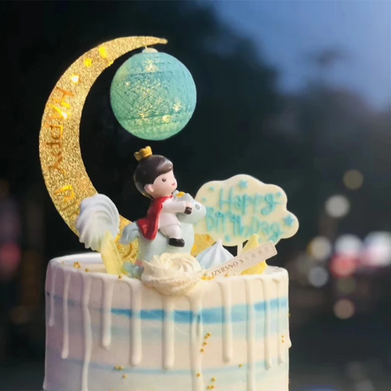 Decoration De Gateau En Forme De Lune Modele De Fusee Aeronautique D Astronaute Fournitures Pour Gateau D Anniversaire Aliexpress