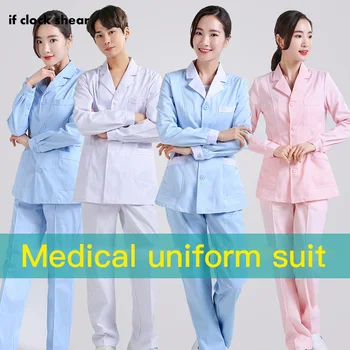 

IF Long Sleeved nursing uniform Hospital Doctor Nurse Workwear Top&Pants Scrub Sets Medical Surgical Suit Dentist Clinic clothes