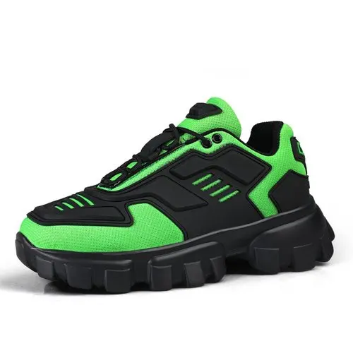 Мужские кроссовки в стиле хип-хоп; цветная Мужская обувь; легкие кроссовки Kanye на массивном каблуке; Молодежная повседневная обувь для мальчиков; модная мужская обувь из сетчатого материала - Цвет: green