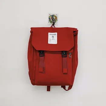 

Fashion unisex canvas Korean Harajuku style backpack solid color simple large capacity backpack laptop bag рюкзак женский