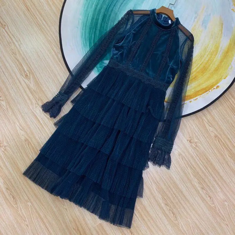 

AH0905 High quality New Fashion Women 2019 Autumn Dress Luxury famous Brand European Design party style dress