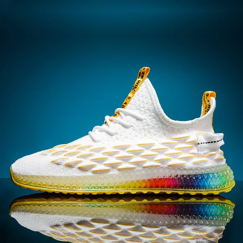 MANDISHANG Casual Fashion Shoes Men 4D Print Mens Dad Sneakers Flying Weaving Mesh Breathable Shoe Outdoor | Обувь