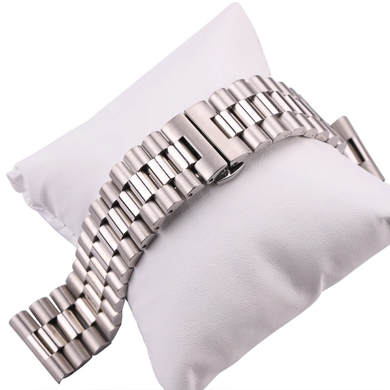 Silver Stainless Steel Watch Bracelet - Premium Metal Strap