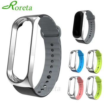 

Roreta For Xiaomi Mi Band 4 3 Sport Strap Miband 4 3 Silicone wrist straps accessories bracelet For xiaomi mi band 4 3