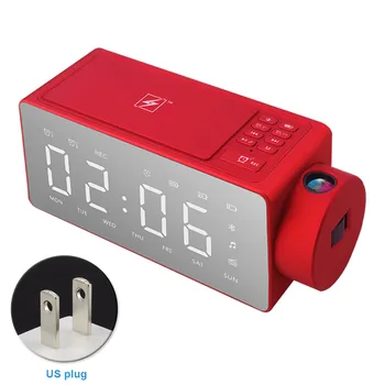 

LED Alarm Clock Projection Multifunction Bluetooth Speaker Clock Smart One-Click Snooze Wireless Charging Desktop Decoration