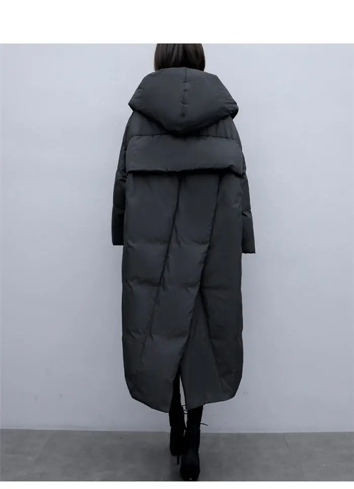 Зимнее Новое корейское пальто очень большого размера, женская одежда, Свободный Длинный Модный Черный пуховик, хлопковая куртка, Женская парка, верхняя одежда f2572