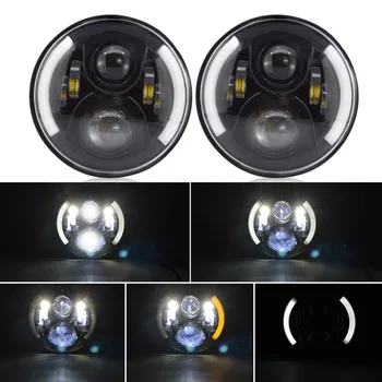 

Safego 40W 7Inch LED Headlight High Low Beam DRL Halo Ring Angel Eyes Daytime Running Light for Offroad 4x4 Motorcycle