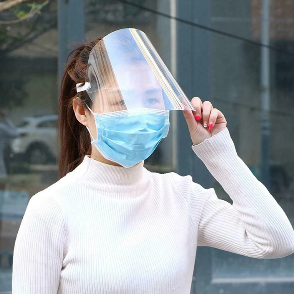 

Anti-fog Empty Top Cap Clear Full Face Splash-proof Face Protective Mask Hat For Adult Chindren Thick Transparent PVC Reusable
