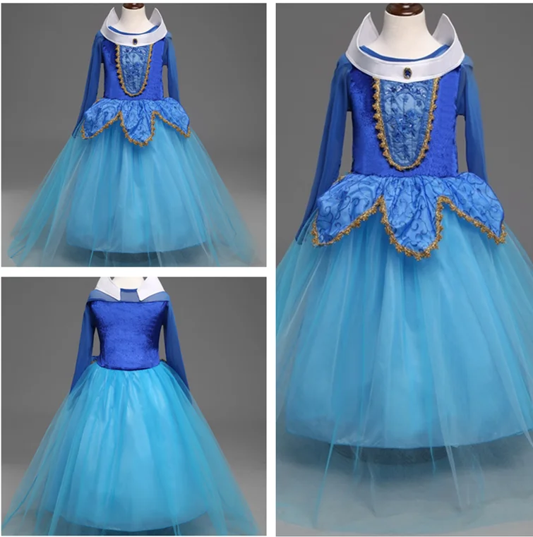 Girls Dress Princess Costume Children Cosplay Party Disfraz Kids Halloween Robe Fille new model children's dress