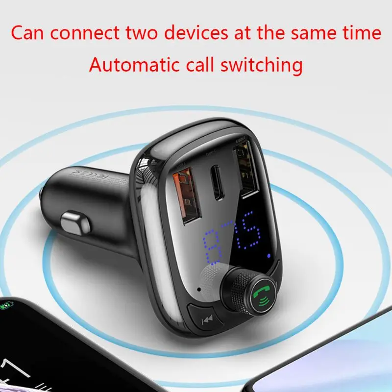 12-24 В fm-передатчик Bluetooth 5,0 Quick Charge 4,0 автомобильное зарядное устройство для мобильного телефона lcd Handsfree автомобильный комплект аудио mp3-плеер Dual US