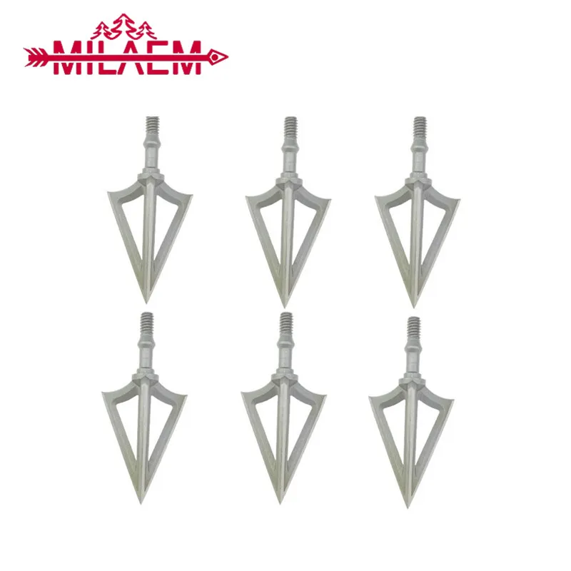 

6 Pcs 100 Grain Archery Blade Arrow heads Stainless Steel Broadheads Point Tips Bow And Arrow Accessories Hunting Shooting