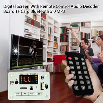 

Bluetooth 5.0 Recording Audio Decoder Board USB Digital Screen Accessories FM Radio 12V Infrared MP3 With Remote Control Call