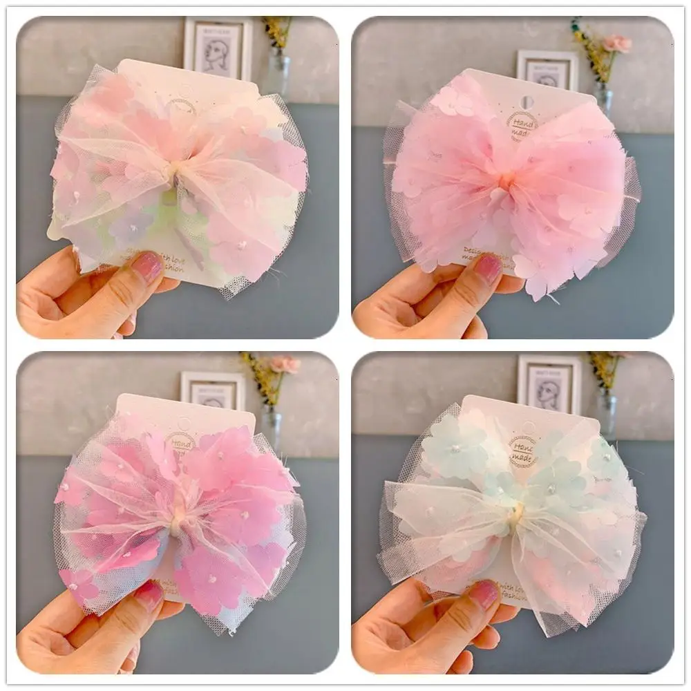 

10 шт., заколки для волос с большим цветочным бантом