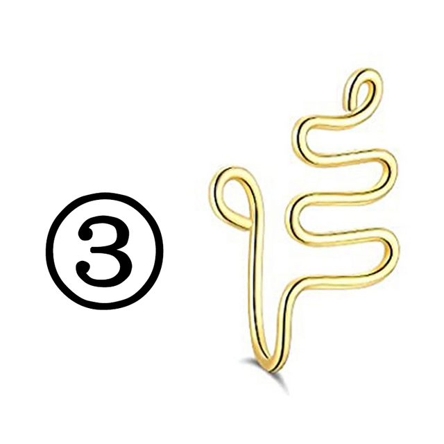 Fake Piercing Clip Nose Ring Cuff Body Jewelry for Women 2021 New Trend Red Blue Evil Eye Spiral Fake Nose Rings Ear Clip