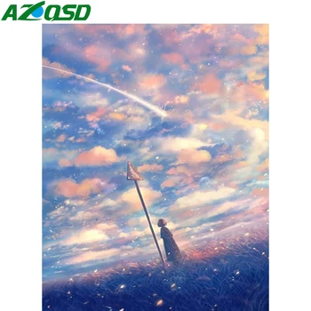 

AZQSD DIY Pictures By Numbers Sky Unique Gift Painting By Number Canvas Kits Landscape Picture For Living Room Home Decoration