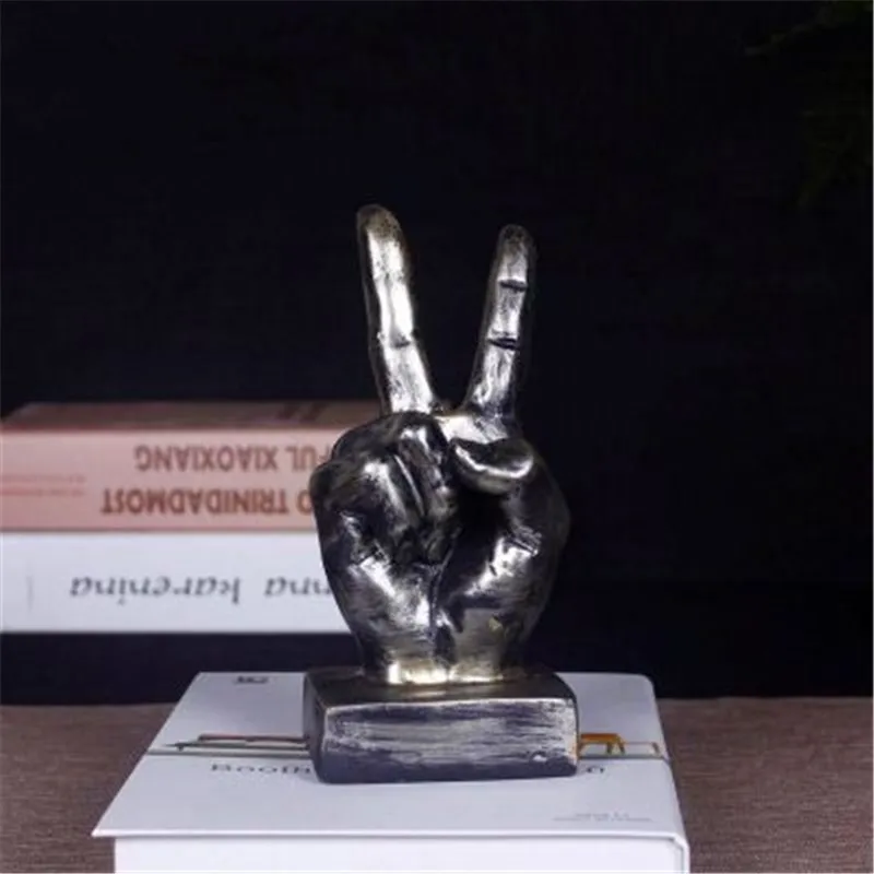 D 8X7X18CM Thumbs-up Version OK Hand Signal смола статуя креативный бар KTV настенные завесы домашняя статуя настольное украшение ремесло X3309 - Цвет: D 8X7X18CM