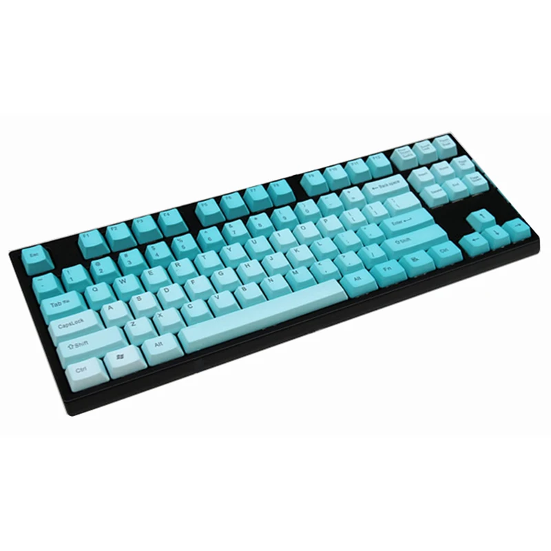 Ледяной Синий Цвет Градиент PBT Keycaps OEM Топ сторона печати двойной выстрел Fit Gateron