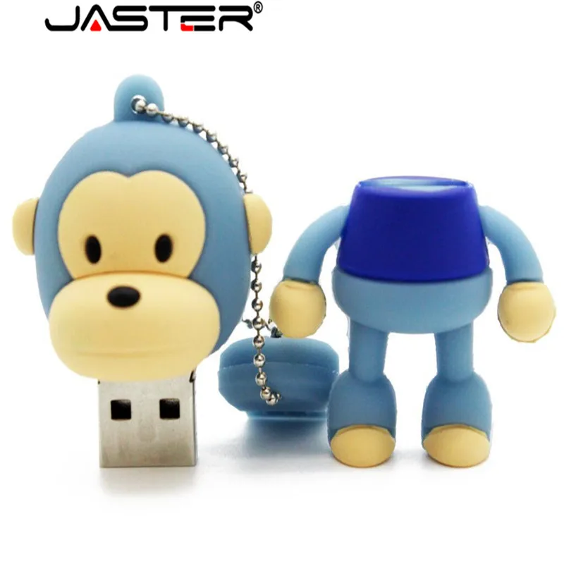 JASTER мультфильм 6 цветов Обезьяна USB 2,0 4 ГБ 8 ГБ 16 ГБ 32 ГБ 64 ГБ 128 ГБ Мини Милая карта памяти флеш-накопитель креативное животное U диск